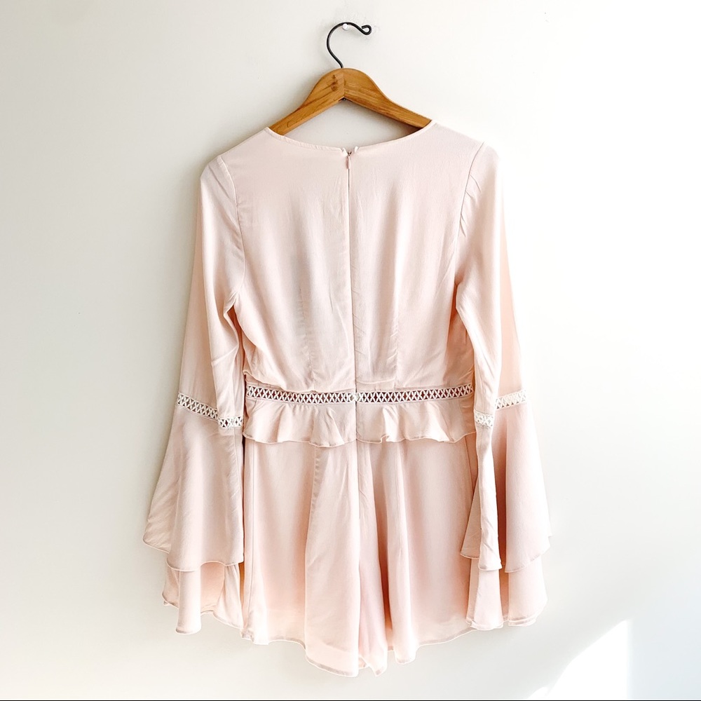 For Love & Lemons Emelia Romper Dusty Pink Size Medium - Picture 12 of 16